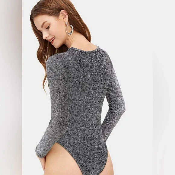 Madewell Heather Gray Long Sleeve Bodysuit - Picture 5 of 7